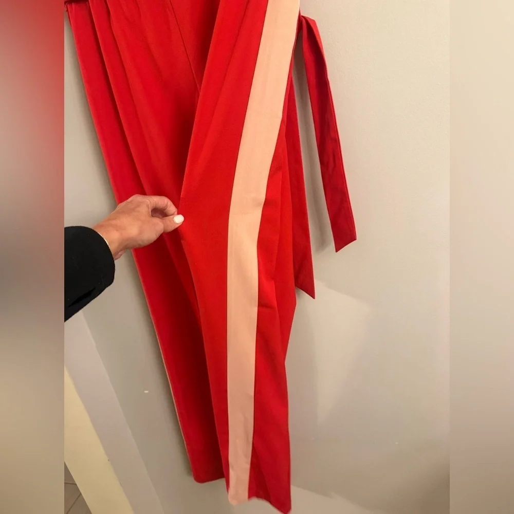 G.I.L.I. Wide-Leg Side Stripe Pants – Red & Blush Colorblock – Size Small